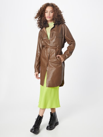 FREAKY NATION Between-Seasons Coat in Brown: front