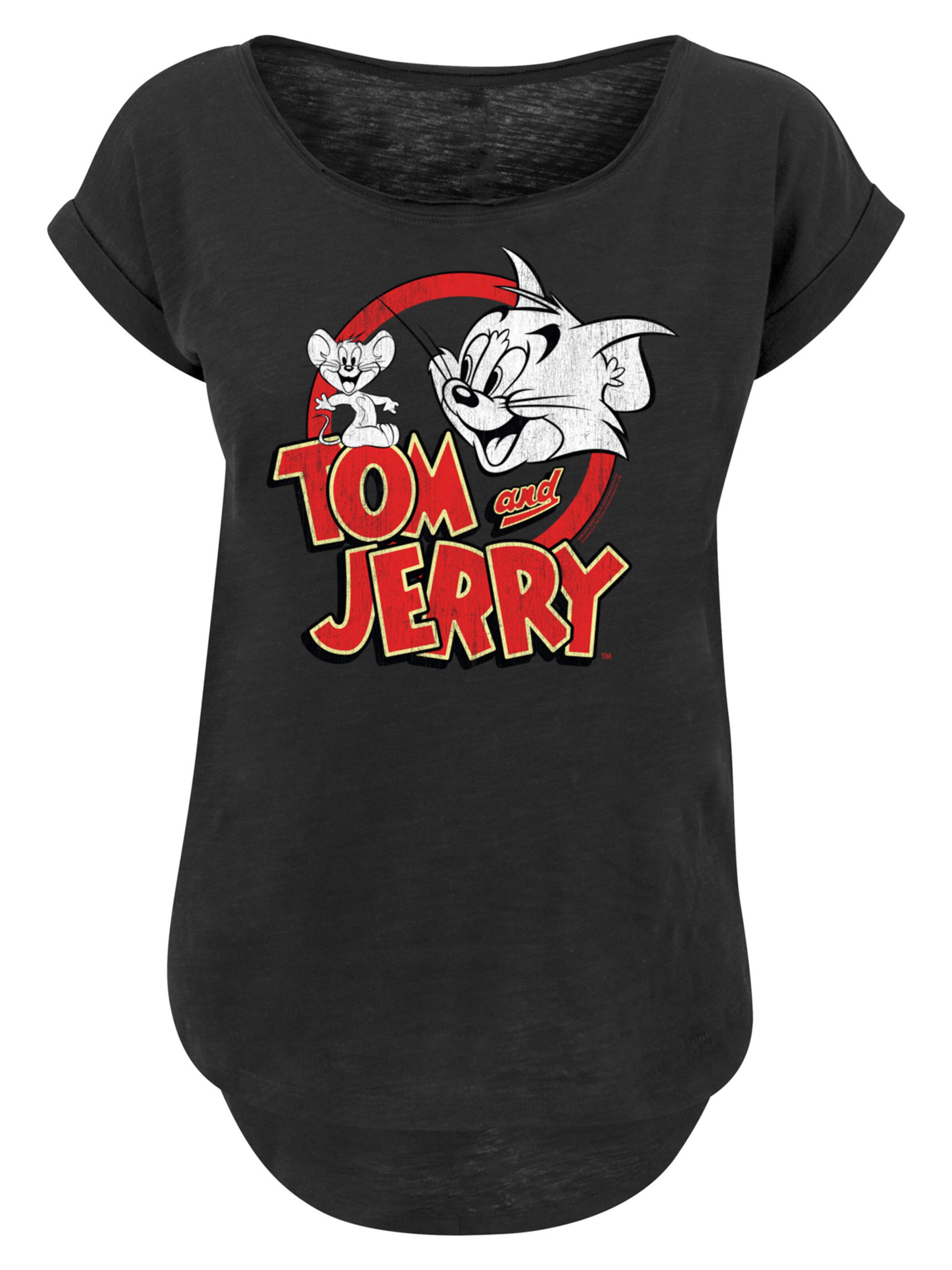 F4NT4STIC Shirt 'Tom and Jerry' in Black: front
