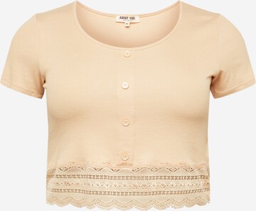 ABOUT YOU Curvy Shirt 'Carin' in Beige: voorkant