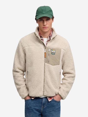 Superdry Fleece jas 'Mountain Full Zip Fleece SDM2014575A' in Beige: voorkant