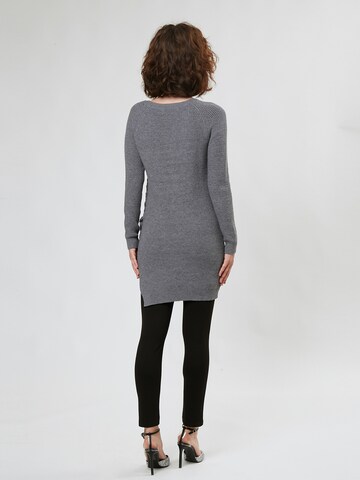 Influencer Sweater 'Tie Up' in Grey
