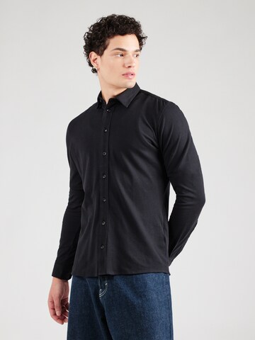 Casual Friday - Ajuste estrecho Camisa 'CF Arthur' en negro: frente
