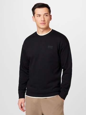 TOM TAILOR DENIM - Sweatshirt em preto: frente