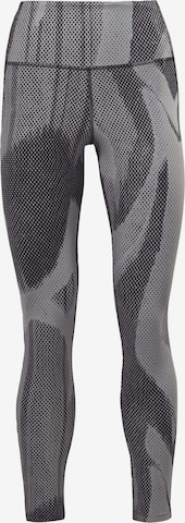 Reebok - Skinny Calças de desporto em cinzento: frente