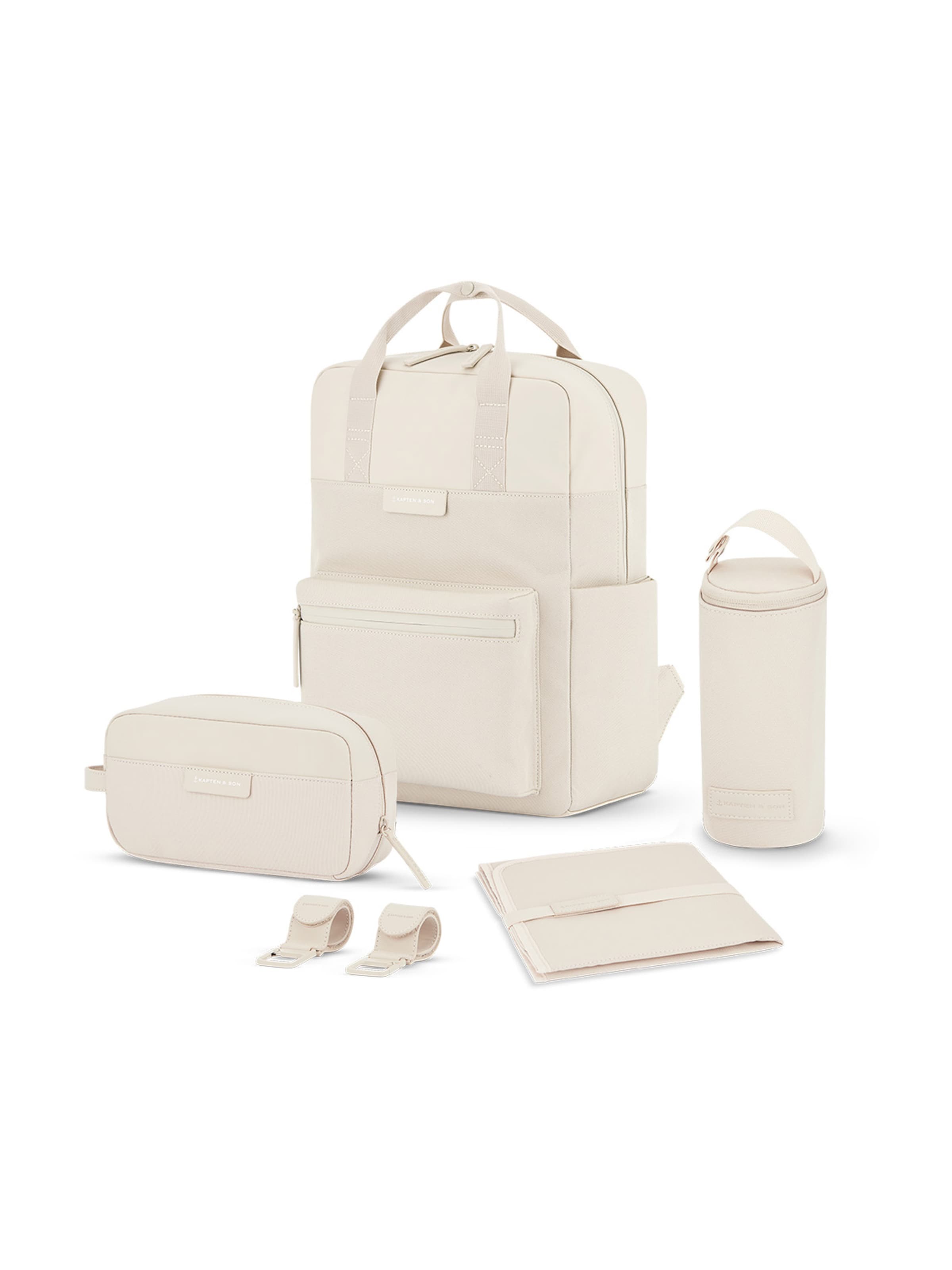 Kapten & Son Rugzak 'Bergen Pro Diaper' in Beige: voorkant