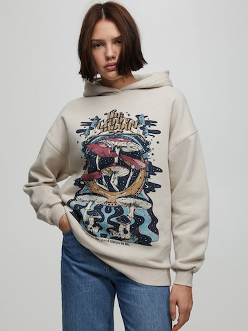 Pull&Bear Sweatshirt in Beige: front