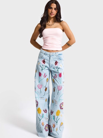 IT'S BASIC Wide leg Jeans 'PALAZZO MID RISE JEANS' in Blauw