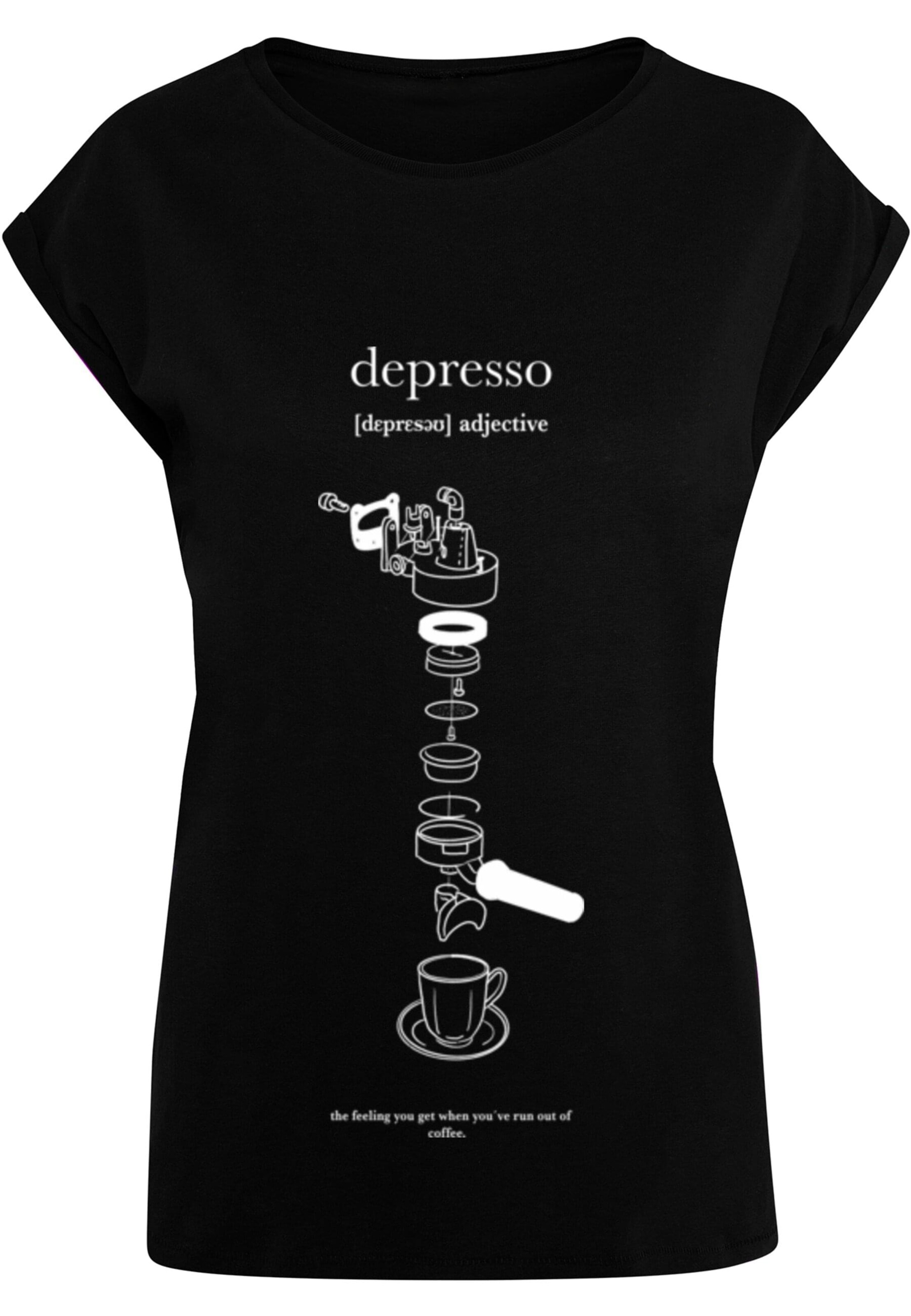T-shirt 'Depresso' Mister Tee en noir : devant