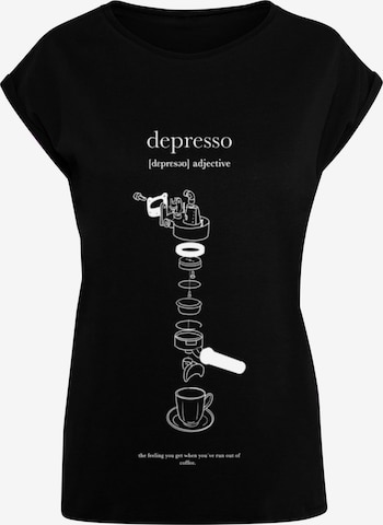 T-shirt 'Depresso' Mister Tee en noir : devant