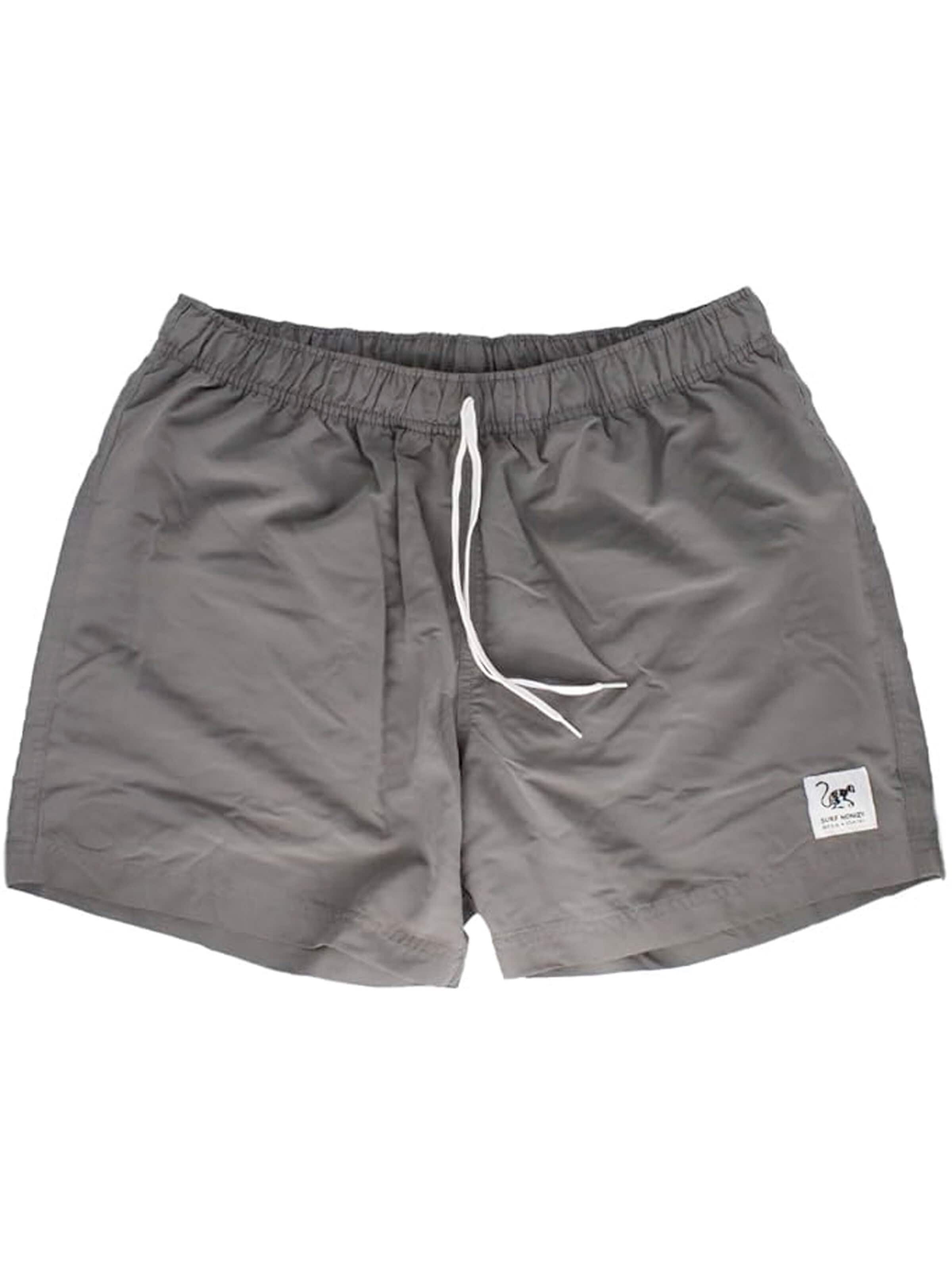 Surf Monkey Swimming Trunks in Grey: front