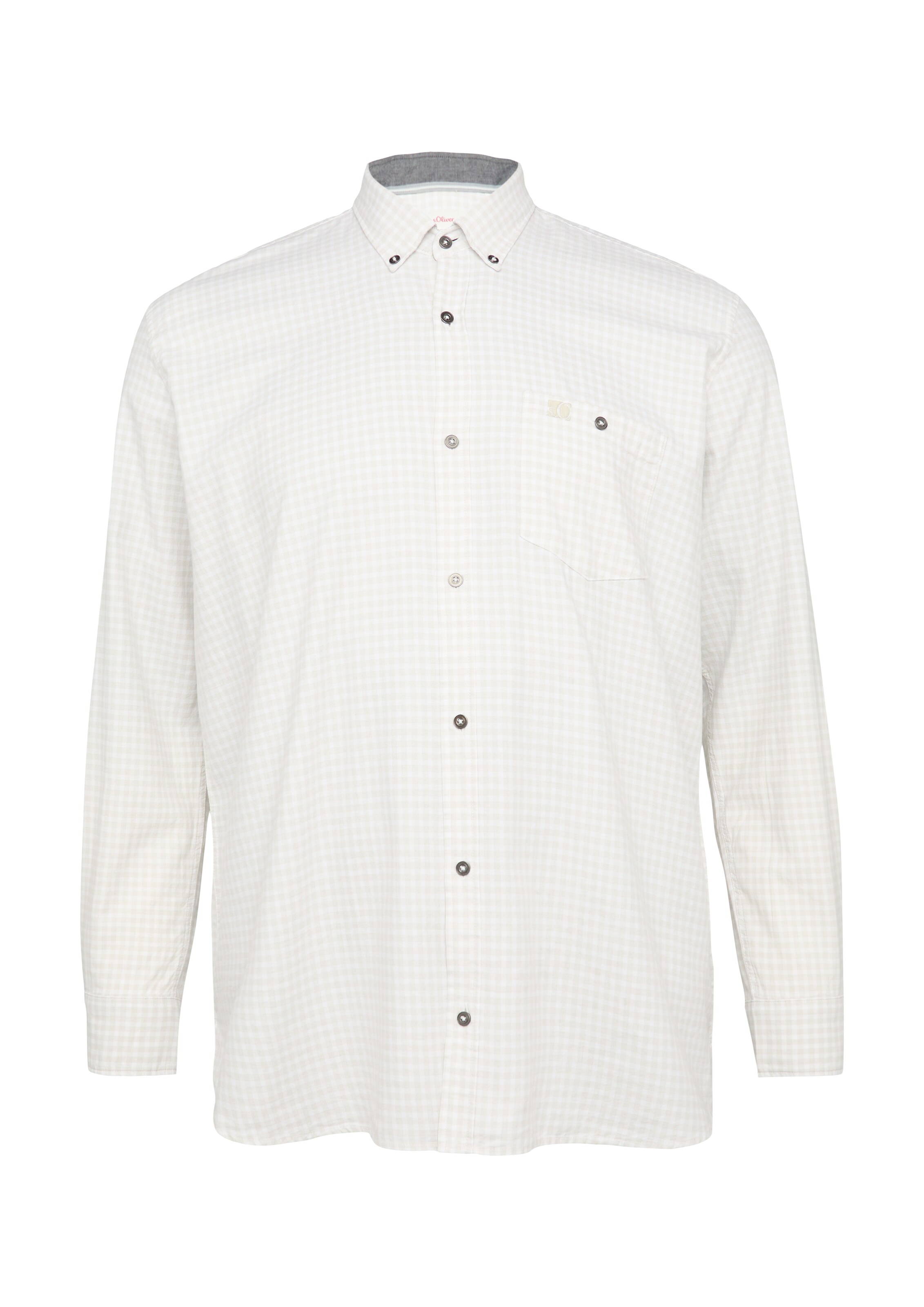 s.Oliver Men Big Sizes Comfort fit Button Up Shirt in White: front
