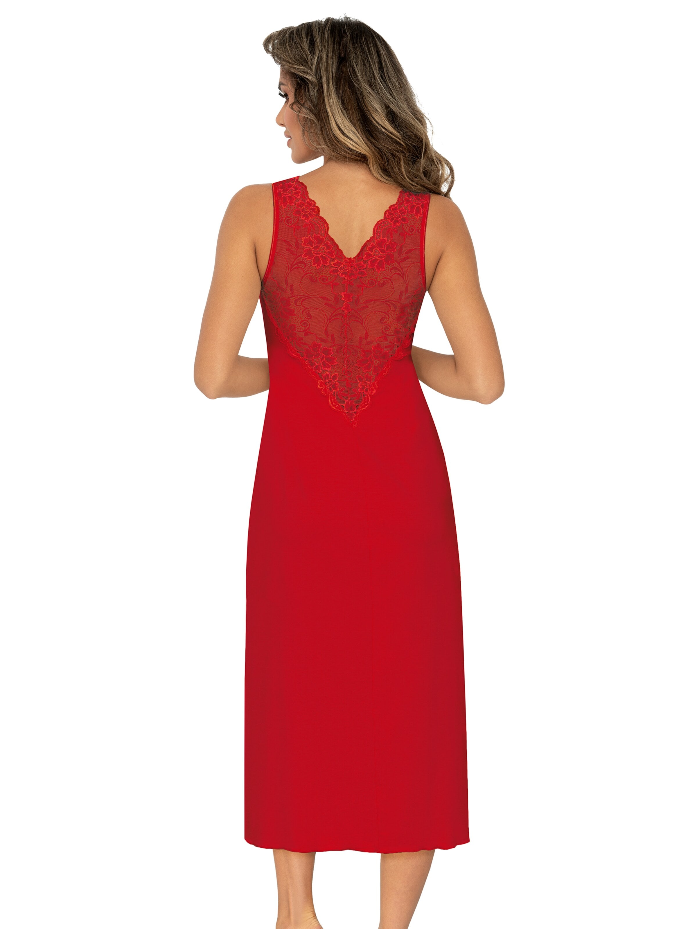 Donna - Camiseta de noche 'Kristina Long' en rojo
