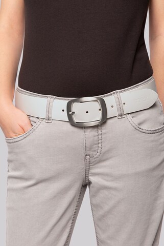 Soccx Gürtel aus Glattleder in Weiß: Vorderseite