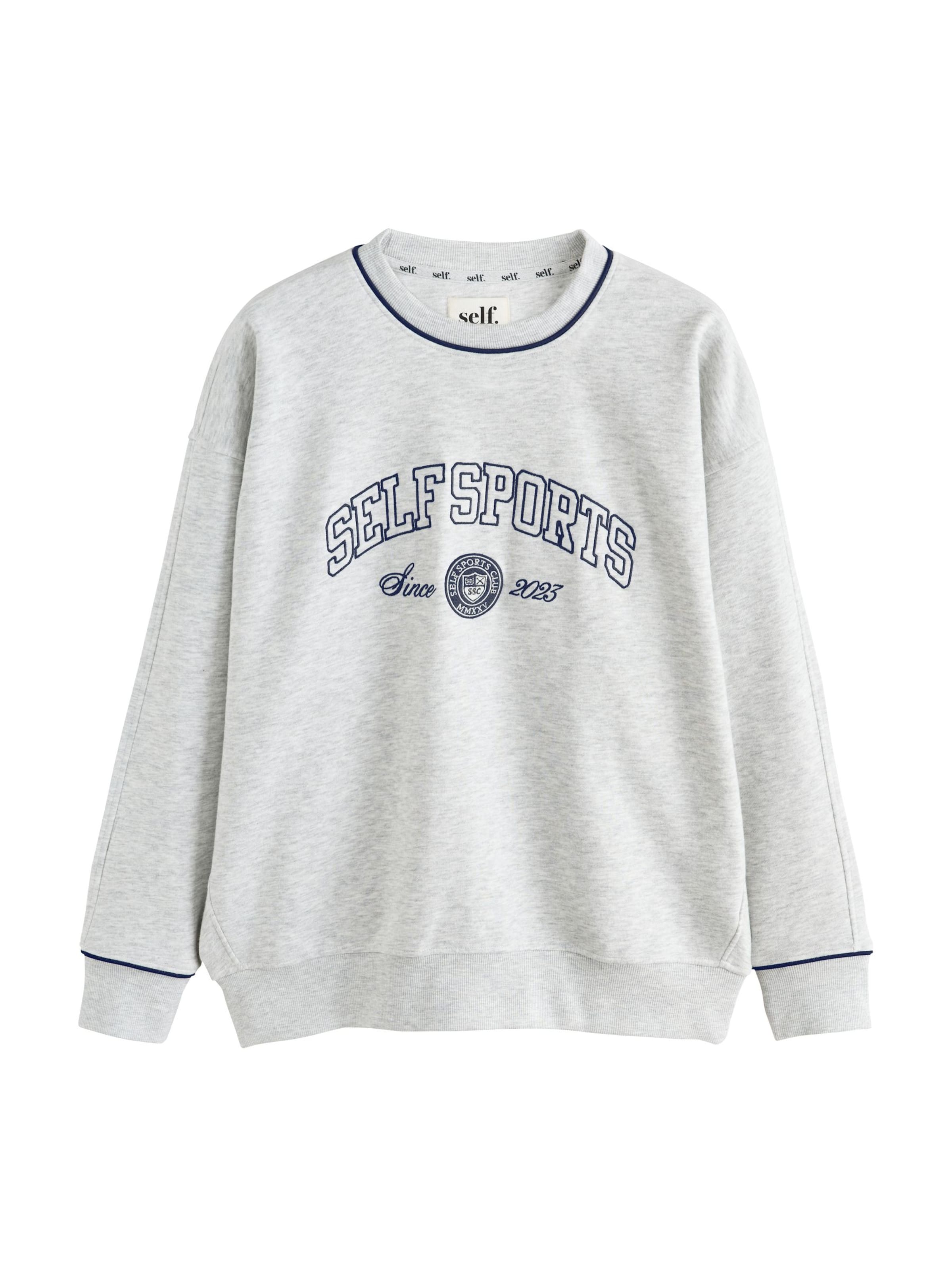Felpa di self. in grigio: frontale