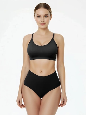 Shapetape Thong 'Naadloze High Waist String' in Black: front