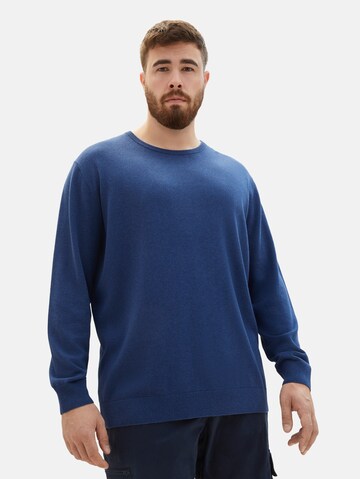 TOM TAILOR Men + Regular fit Sweater in Blue