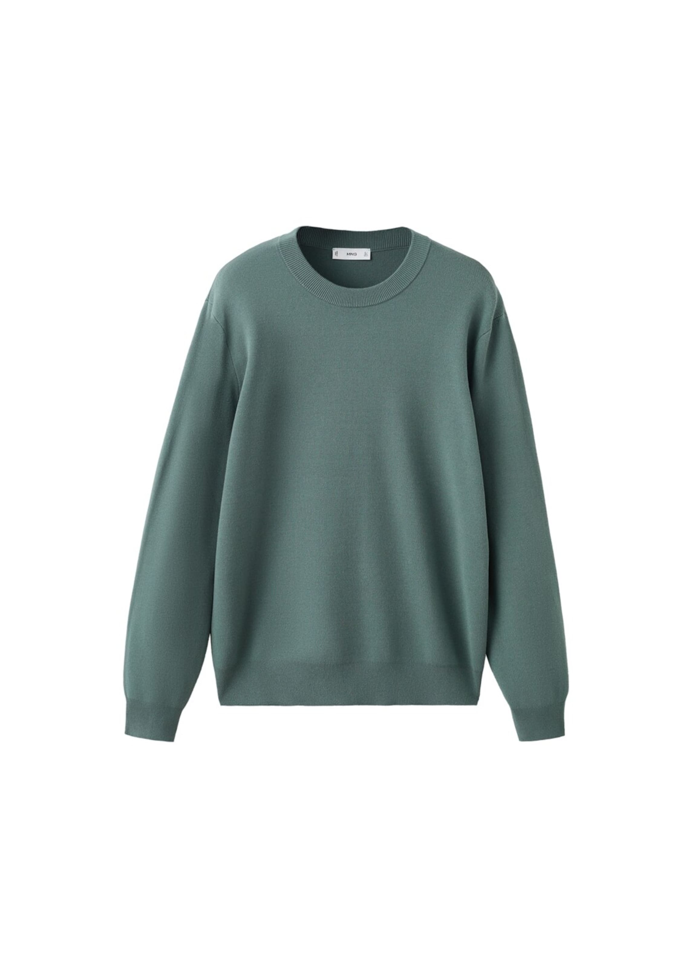 MANGO MAN Sweater 'Luxus' in Green: front