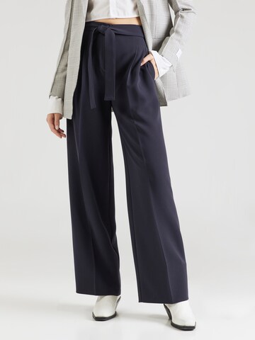 Wide leg Pantaloni con piega frontale 'Tapiana' di BOSS in blu: frontale