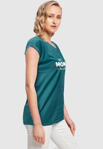 Merchcode Shirt 'Mothers Day - Best Mom In The World' in Blauw