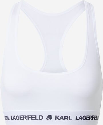 Karl Lagerfeld Bralette Bra in White: front