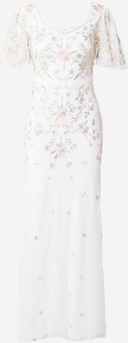 Frock and Frill Evening Dress in White: front