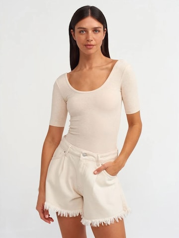 Dilvin Jumpsuit 'Overalls' in Wit: voorkant