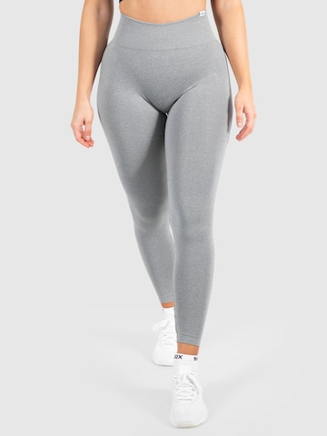 Smilodox Skinny Sportbroek 'Amaze Scrunch' in Grijs: voorkant