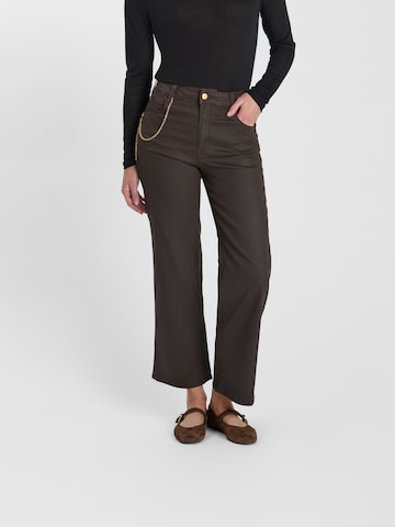 Le Temps Des Cerises Wide leg Jeans in Bruin: voorkant
