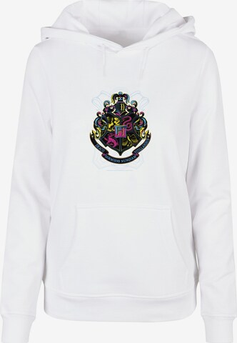 ABSOLUTE CULT Sweatshirt 'Harry Potter - Neon Hogwarts' in White: front