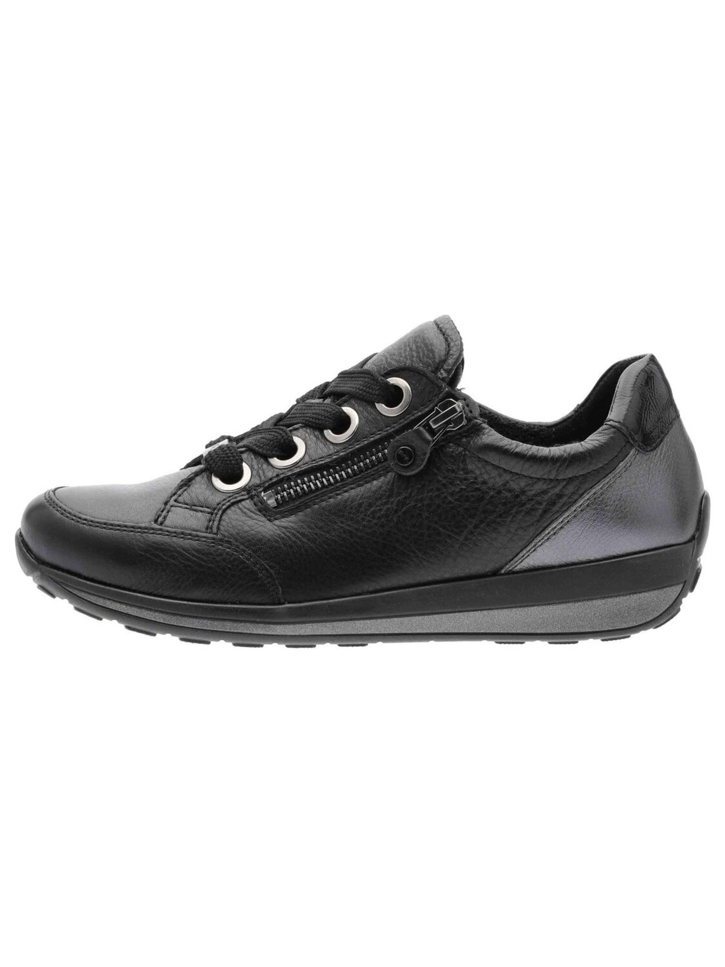 ARA Låg sneaker 'Komfort Schnürschuh Damen 12-44587-66 Echtleder in schwarz' i svart: framsida
