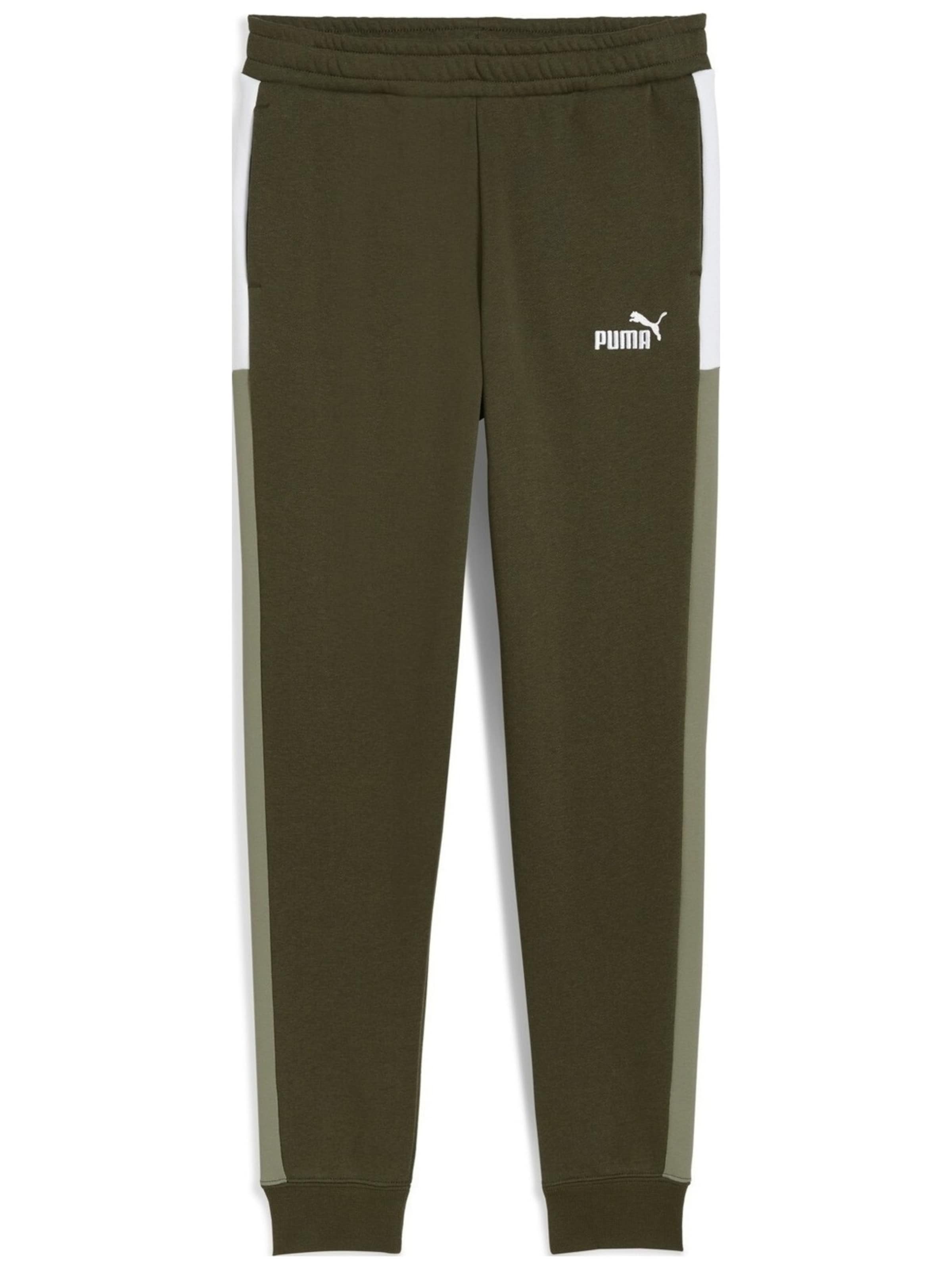 PUMA - regular Pantalón deportivo 'Puma Ess Block Sweatpants' en verde: frente