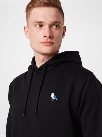 Cleptomanicx Sweatshirt 'Hooded Embro Gull 2' in Black
