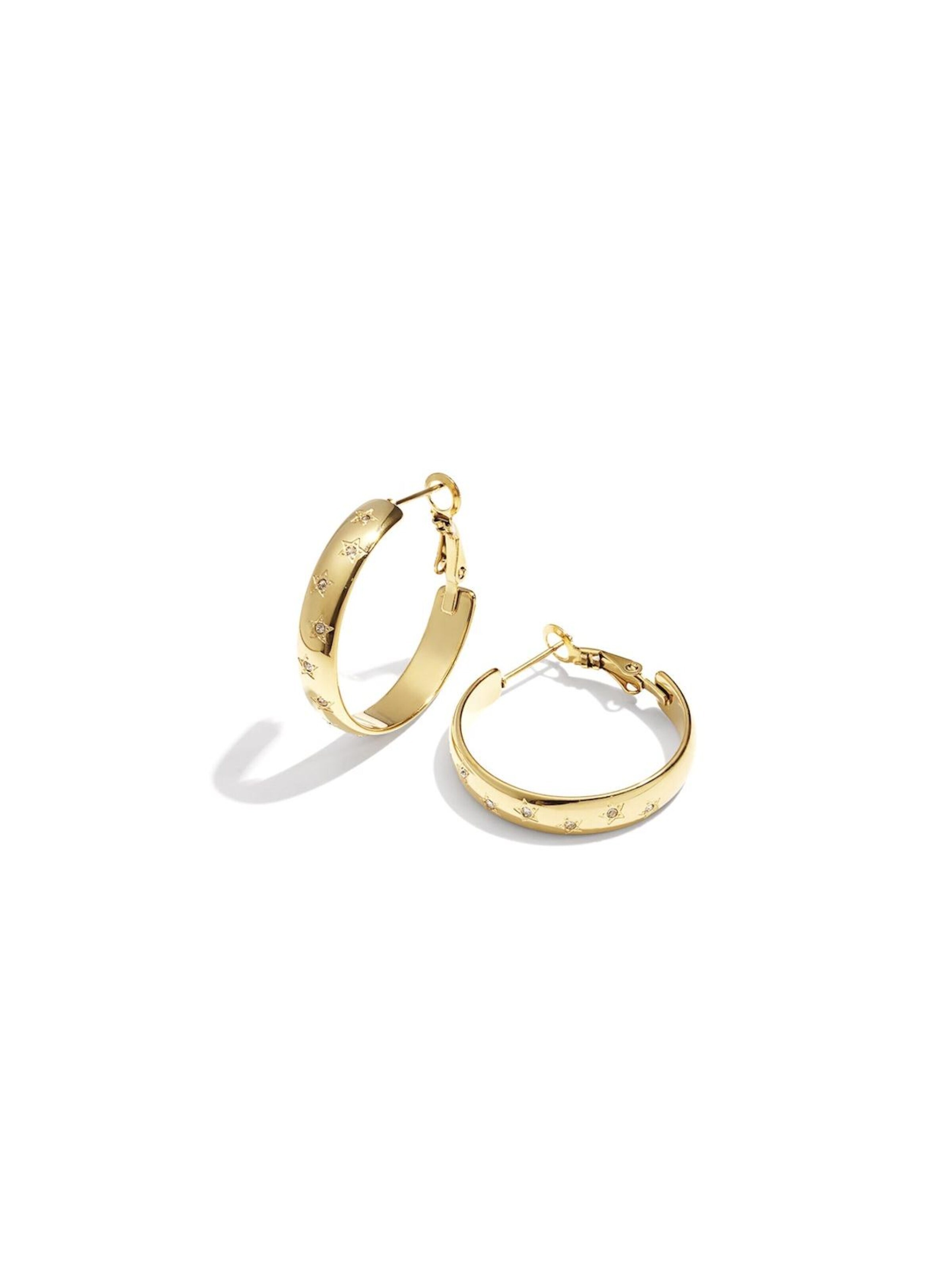 Cala Rose Ohrringe 'STAR HOOPS'‌‌‌ in Gold: Vorderseite