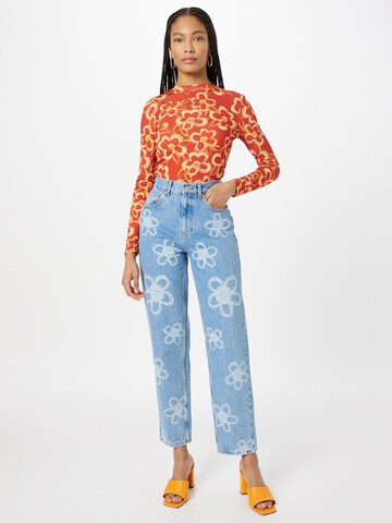 NEON & NYLON Regular Jeans 'Flower' in Blau