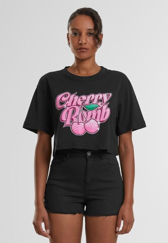 T-shirt oversize 'Cherry Bomb' Miss Tee en noir : devant