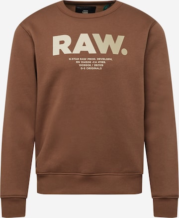 G-Star RAW Sweatshirt in Bruin: voorkant