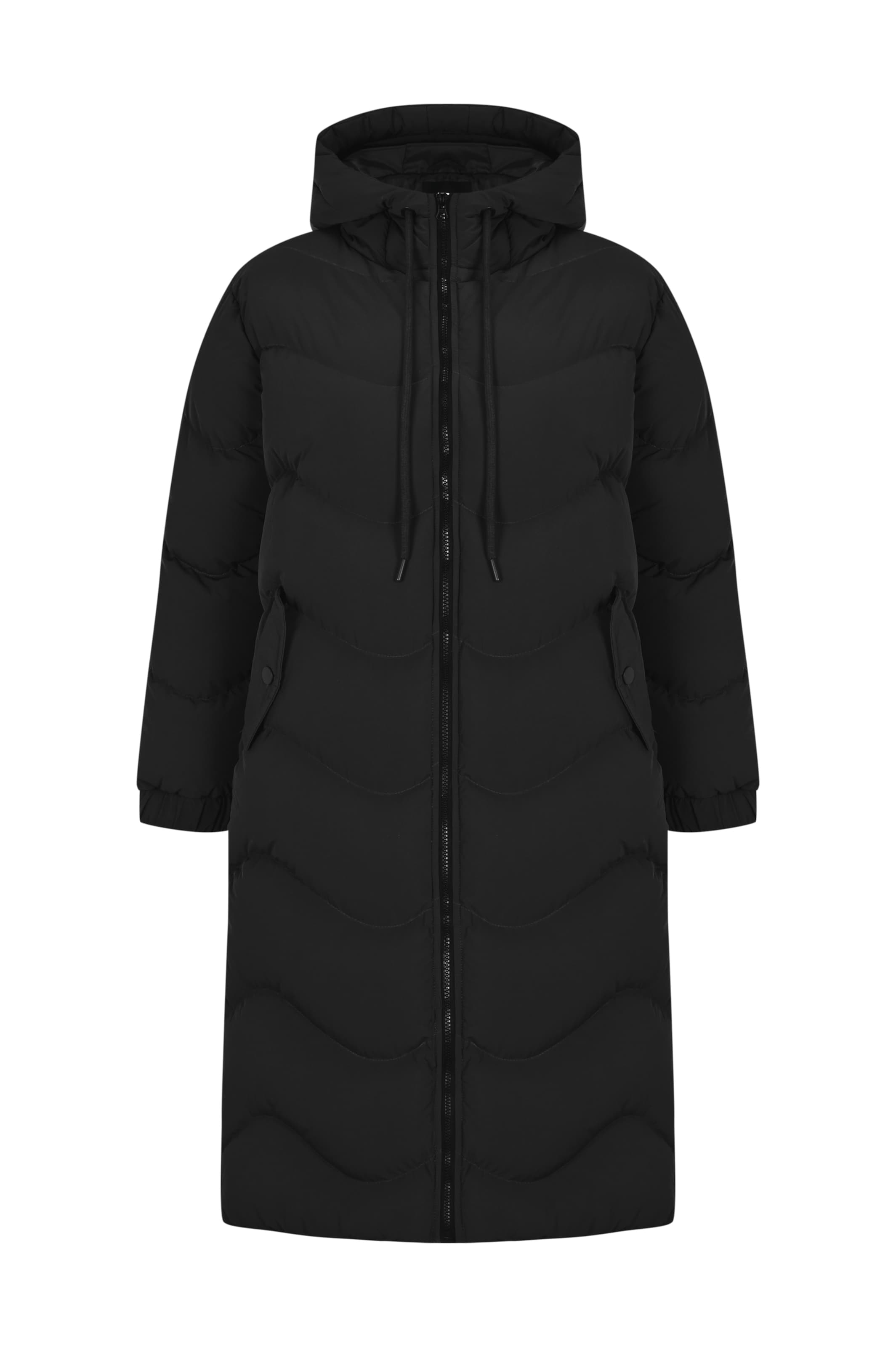 FRESHLIONS Steppmantel in Schwarz: Vorderseite