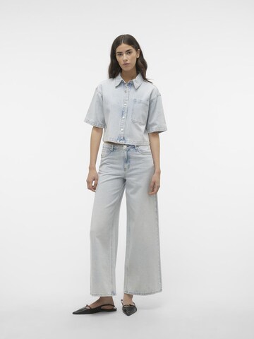 VERO MODA Wide Leg Jeans 'ANNET' in Blau