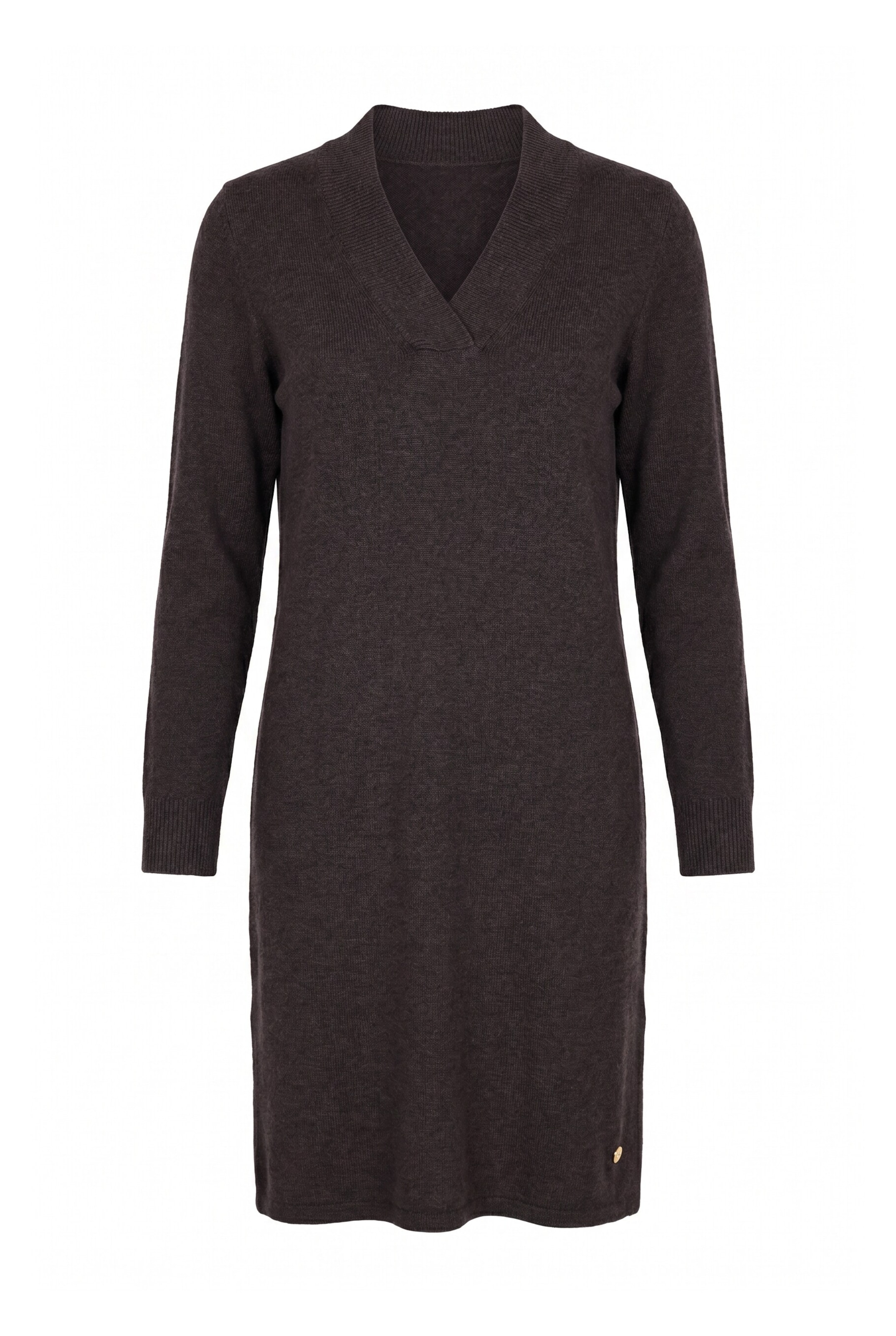 Ulla Popken Knitted dress in M-L in Brown, Item view