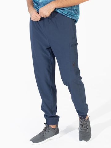 Spyder Tapered Workout Pants in Blue: front