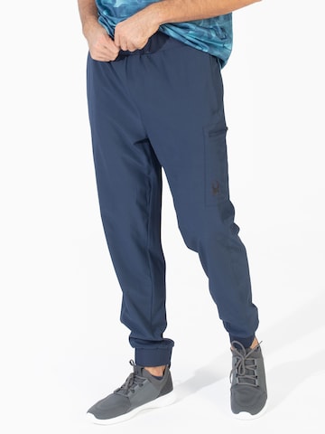 Tapered Pantaloni sport de la Spyder pe albastru: față