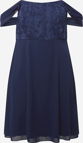 Chi Chi Curve Cocktailjurk 'Cheri' in Blauw: voorkant