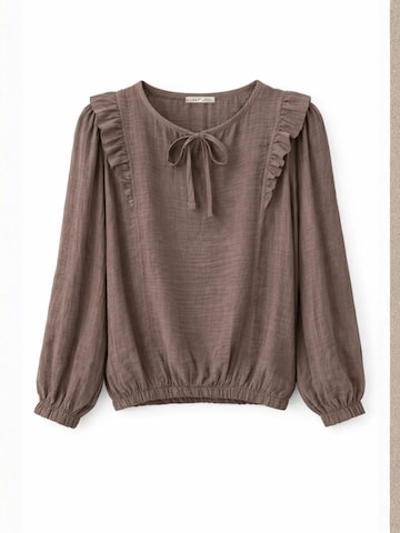 Camicia da donna 'Blusen' di MixRay in marrone: frontale