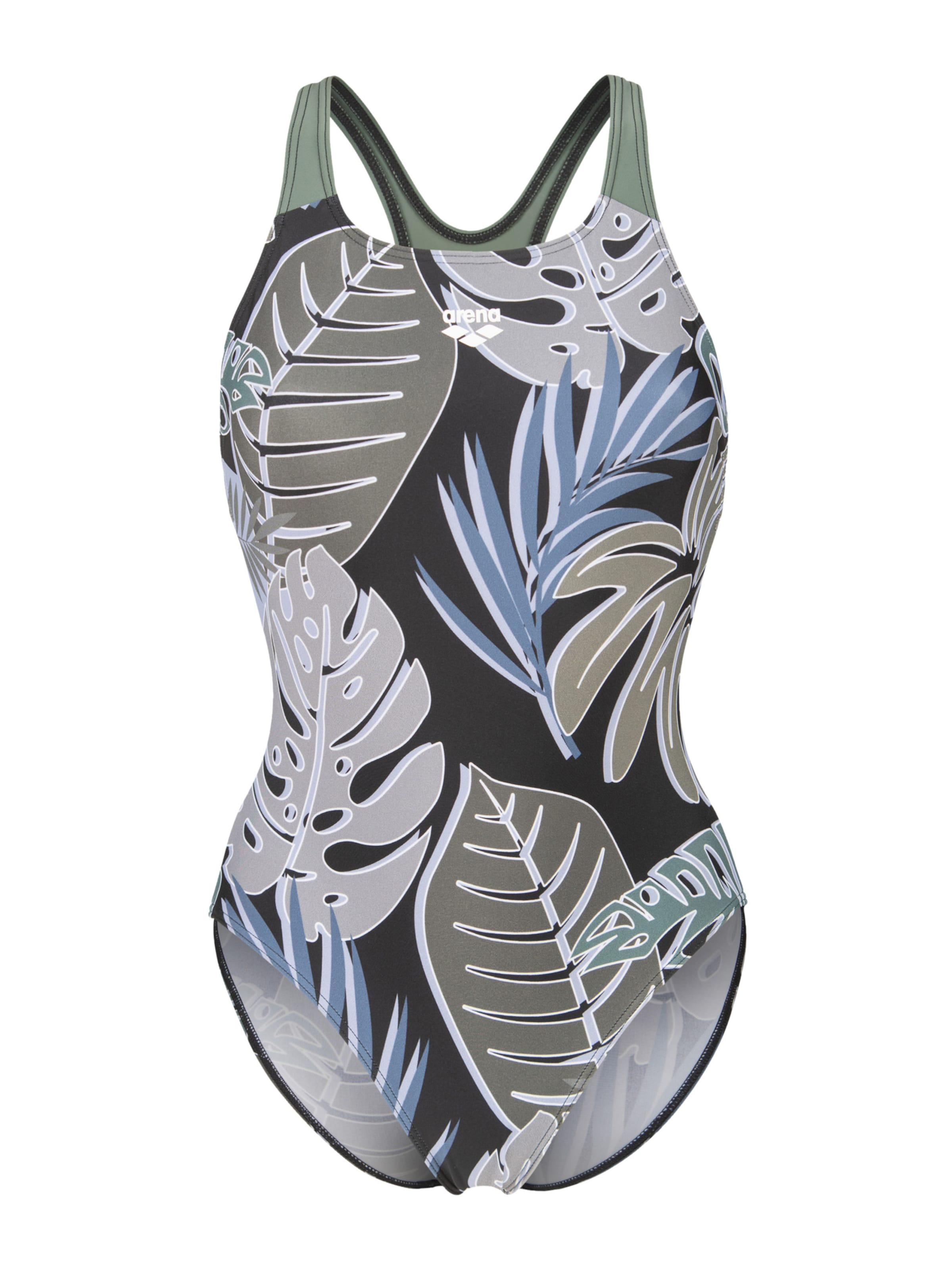 ARENA Bustier Fürdőruhák 'FOREST' - fekete: elől