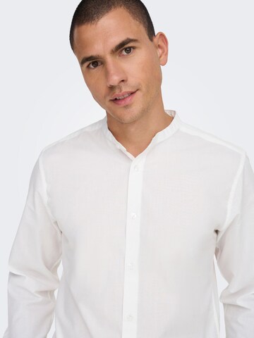 Only & Sons Slim fit Button Up Shirt 'Sane' in White