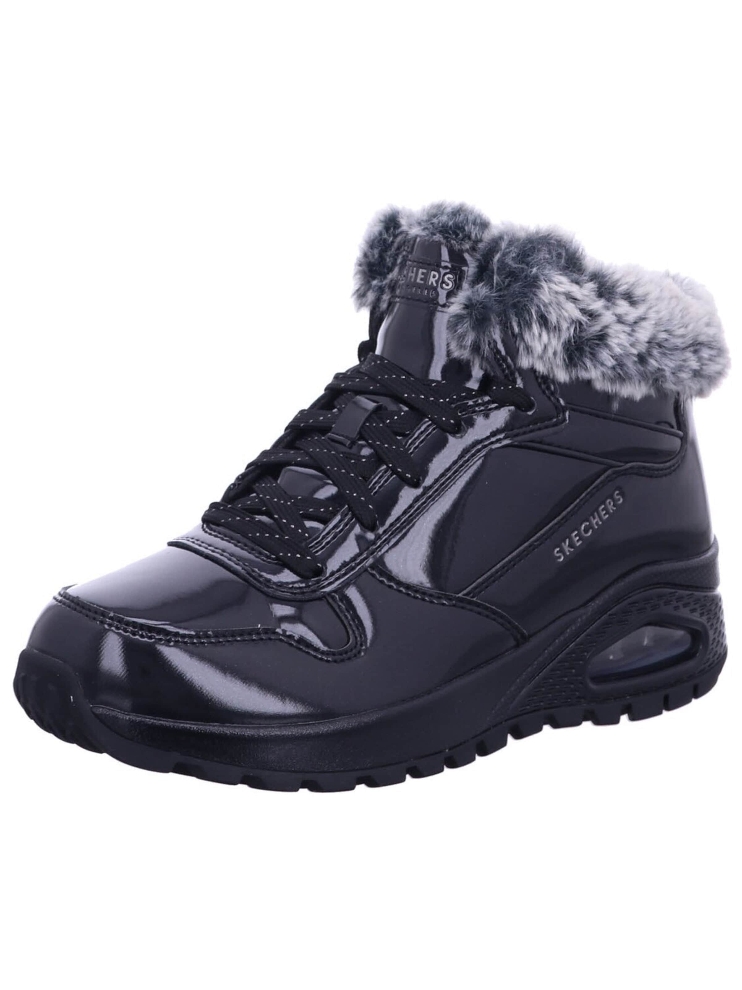 SKECHERS Boots 'Stiefel Damen 168126 BBK Kunststoff (Synthetik) in schwarz' in Zwart: voorkant