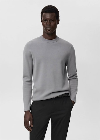 MANGO MAN Sweater 'Luxus' in Grey: front