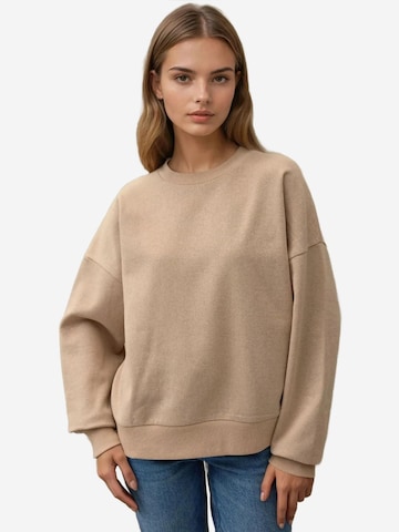 Sweat-shirt Hiccup en beige : devant