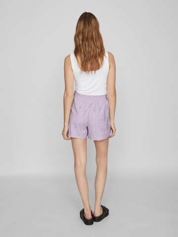VILA Regular Trousers 'Kawa' in Purple