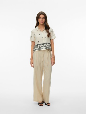 VERO MODA Wide Leg Hose 'VMPITRA' in Beige